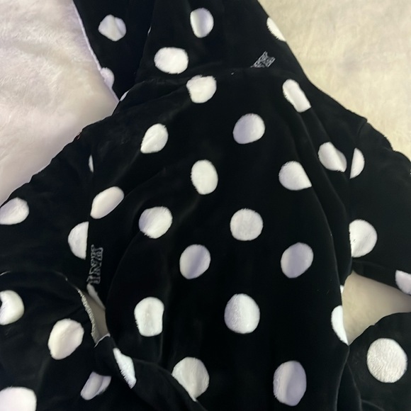 PINK Victoria's Secret Black and White Polka Dot Robe - Picture 5 of 5